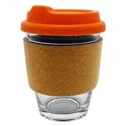 Reusable Coffee Cups - Glass - Carlo Glass Coffee Cup - Cork Band 340ml