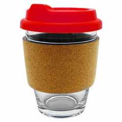 Reusable Coffee Cups - Glass - Carlo Glass Coffee Cup - Cork Band 340ml