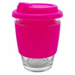 Reusable Coffee Cups - Glass  - Carlo Glass Coffee Cup - Silicone Band 340ml