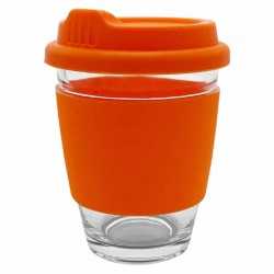 Reusable Coffee Cups - Glass  - Carlo Glass Coffee Cup - Silicone Band 340ml