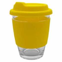 Reusable Coffee Cups - Glass  - Carlo Glass Coffee Cup - Silicone Band 340ml