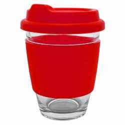 Reusable Coffee Cups - Glass  - Carlo Glass Coffee Cup - Silicone Band 340ml