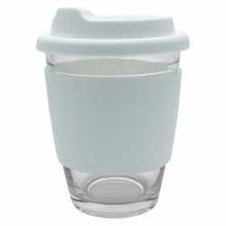 Reusable Coffee Cups - Glass  - Carlo Glass Coffee Cup - Silicone Band 340ml