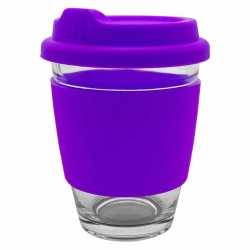 Reusable Coffee Cups - Glass  - Carlo Glass Coffee Cup - Silicone Band 340ml