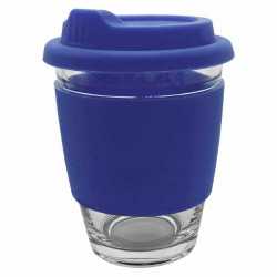 Reusable Coffee Cups - Glass  - Carlo Glass Coffee Cup - Silicone Band 340ml