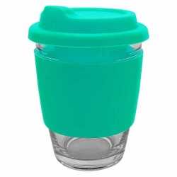 Reusable Coffee Cups - Glass  - Carlo Glass Coffee Cup - Silicone Band 340ml