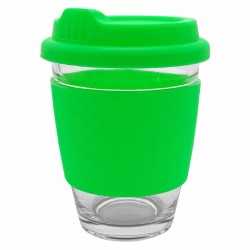 Reusable Coffee Cups - Glass  - Carlo Glass Coffee Cup - Silicone Band 340ml