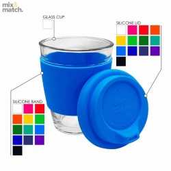 Reusable Coffee Cups - Glass  - Carlo Glass Coffee Cup - Silicone Band 340ml