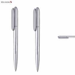 Plastic Promotional Pens  - Flip Silver Plastic Pen