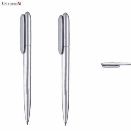 Plastic Promotional Pens  - Flip Silver Plastic Pen