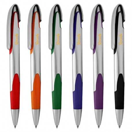 Plastic Promotional Pens  - Keely Silver Plastic Pen