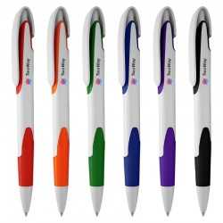 Plastic Promotional Pens  - Keely White Plastic Pen