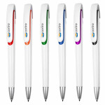 Plastic Promotional Pens - Tahlia White Plastic Pen