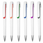 Plastic Promotional Pens - Tahlia White Plastic Pen