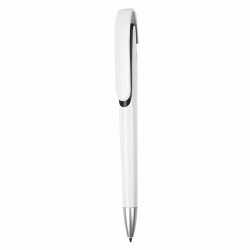 Plastic Promotional Pens  - Tahlia White Plastic Pen