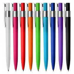 Plastic Promotional Pens  - Torino Silver Plastic Pen