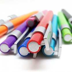 Plastic Promotional Pens  - Torino Silver Plastic Pen