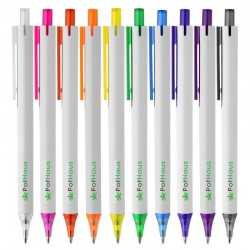Plastic Promotional Pens  - York White Plastic Pen