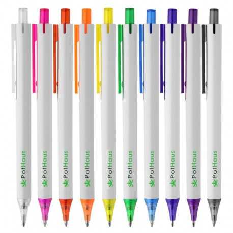 Plastic Promotional Pens  - York White Plastic Pen
