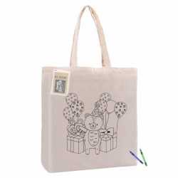 Cotton & Calico Tote Bags  - Colouring Calico Bag with Gusset