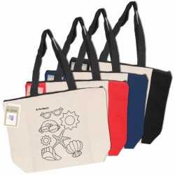 Cotton & Calico Tote Bags  - Colouring Calico Zip Shopper