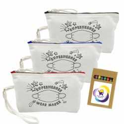 Cotton & Calico Tote Bags  - Colouring Canvas Cosmetic Bag