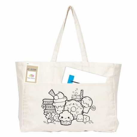 Cotton & Calico Tote Bags  - Colouring Delton Canvas Large Shopper