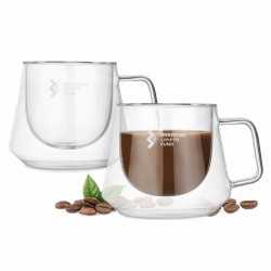 Reusable Coffee Cups - Glass  - Diamond Glass Coffee Cup 230ml