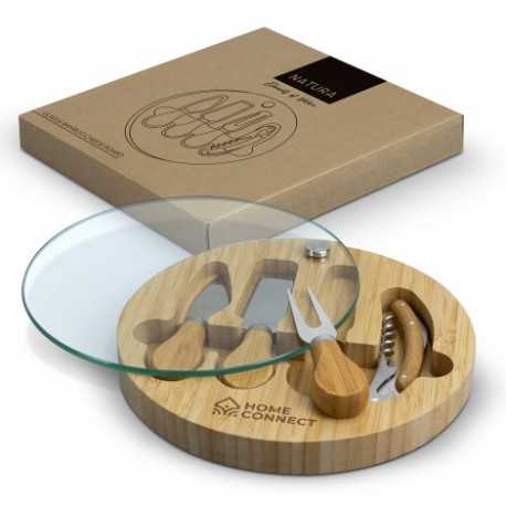 Cheese Sets  - Glass & Bamboo Cheese Board