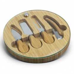 Cheese Sets  - Glass & Bamboo Cheese Board