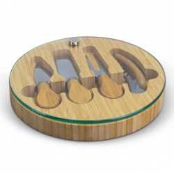 Cheese Sets  - Glass & Bamboo Cheese Board