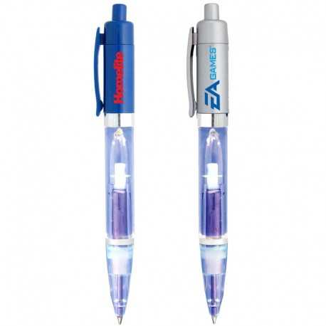 Light Up Pens  - Plastic light Plastic Pen (Blue)