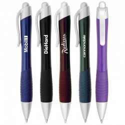 Plastic Promotional Pens  - Metallic Mykonos Plastic Pen
