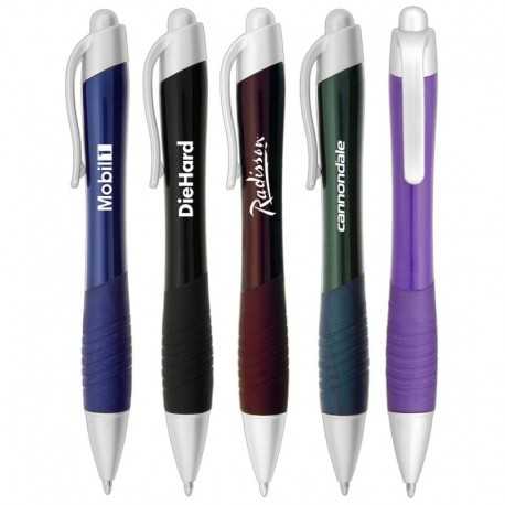 Plastic Promotional Pens  - Metallic Mykonos Plastic Pen