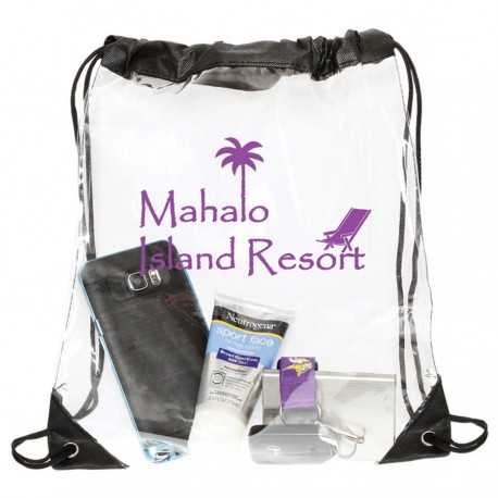 Clear Stadium Bags  - Large Stadium Drawstring Bag