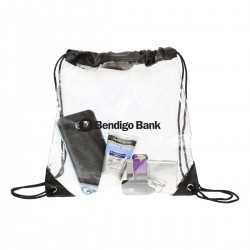 Clear Stadium Bags  - Stadium Drawstring Bag
