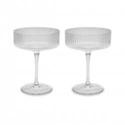 Printed Glasses & Tumblers  - Hazel Ribbed Coupe Glasses