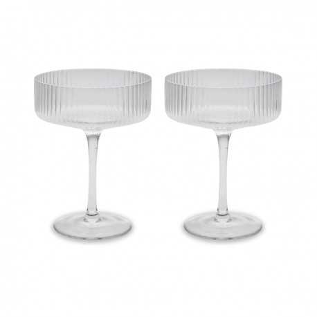 Printed Glasses & Tumblers  - Hazel Ribbed Coupe Glasses