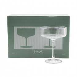 Printed Glasses & Tumblers  - Hazel Ribbed Coupe Glasses