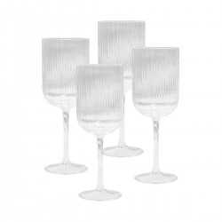 Printed Glasses & Tumblers  - Ivy Ribbed Wine Glasses