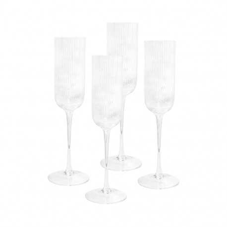 Printed Glasses & Tumblers  - Atticus Ribbed Champagne Glasses