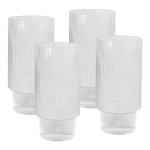 Printed Glasses &amp; Tumblers - Oscar Ribbed Highball Glasses