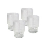 Printed Glasses &amp; Tumblers - Linnea Ribbed Glass Tumbler