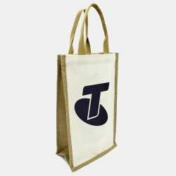 Jute Shopping & Tote Bags  - Jute Double Wine Bag