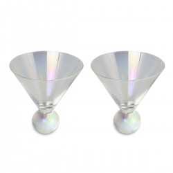 Printed Glasses & Tumblers  - Aura Iridescent Martini Glasses