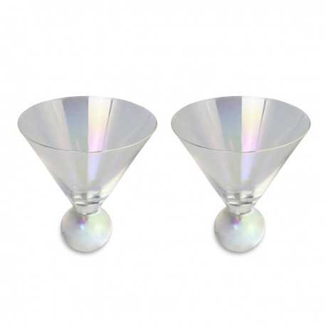 Printed Glasses & Tumblers  - Aura Iridescent Martini Glasses