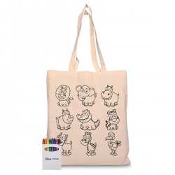 Cotton & Calico Tote Bags  - Squiggle Calico bag + Crayon set