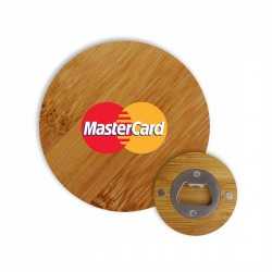 Bottle Openers  - Round Bamboo Bottle Opener