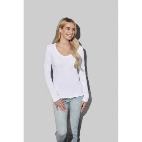 Ladies Promotional T Shirts  - Stedman Womens Claire V-neck Long Sleeve T-Shirt