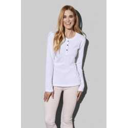 Ladies Promotional T Shirts  - Stedman Womens Sharon Henley Long Sleeve T-Shirt